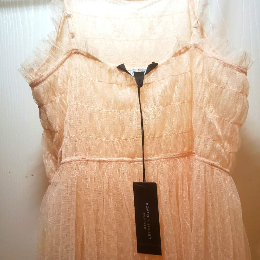 Sheer Lace Peach Dress